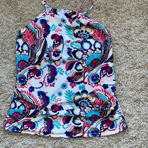 Venus Ruched Side Halter Tankini Top Size 16